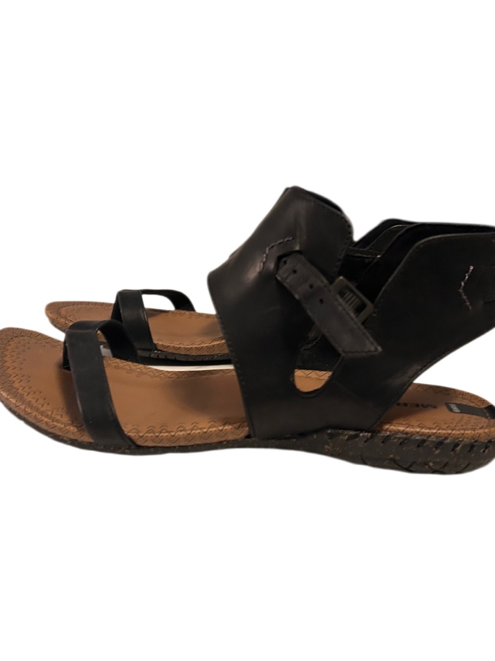 Merrell Whisper Post Gladiator Sandals Black Leather Size 9 Bohemian Cottage